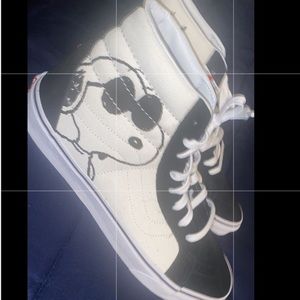 Custom Vans size 13 Black And White